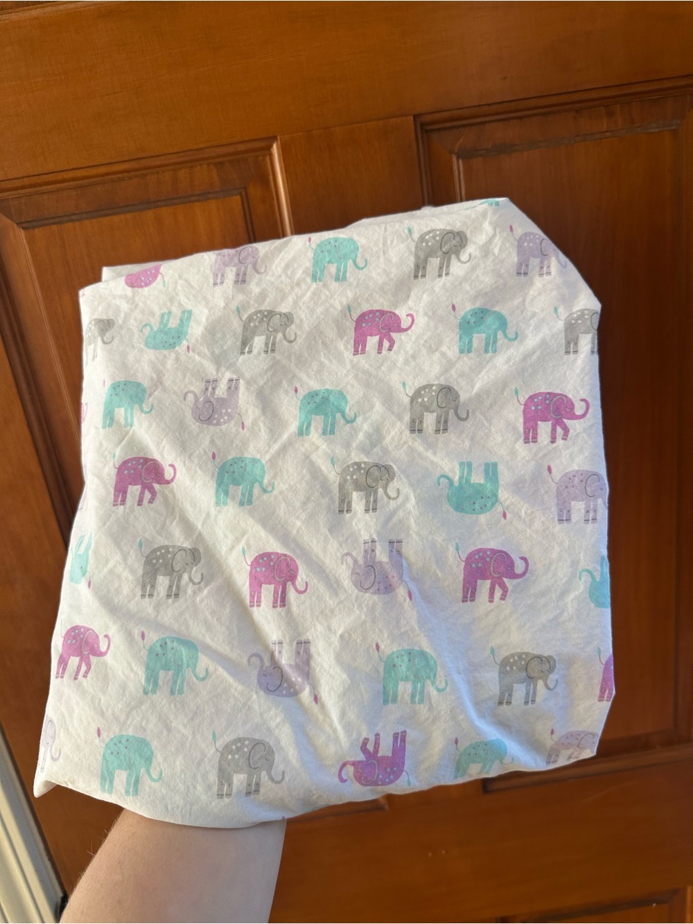 Pottery Barn Kids elephant crib sheet